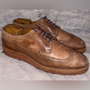 Allen Edmonds Shannon Drive Wedge Sole Brogued Derby Lace Up Dress Shoes 8.5 D